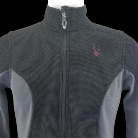 Spyder Jacket Woman’s Size Small Zip Front Black F - Picture 2 of 5